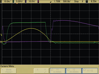 Figure 5. Switching waveform for the synchronous rectifier.